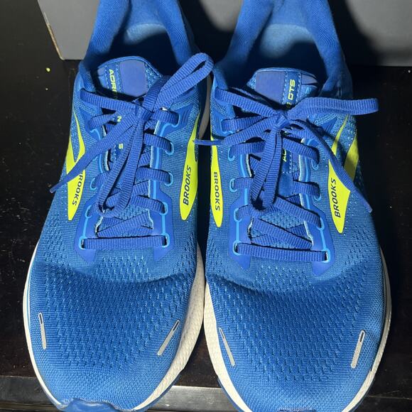 Brooks Adrenaline GTS 22 Mens Size 11.5 Supportive Blue Green Nightlife White - Picture 4 of 8